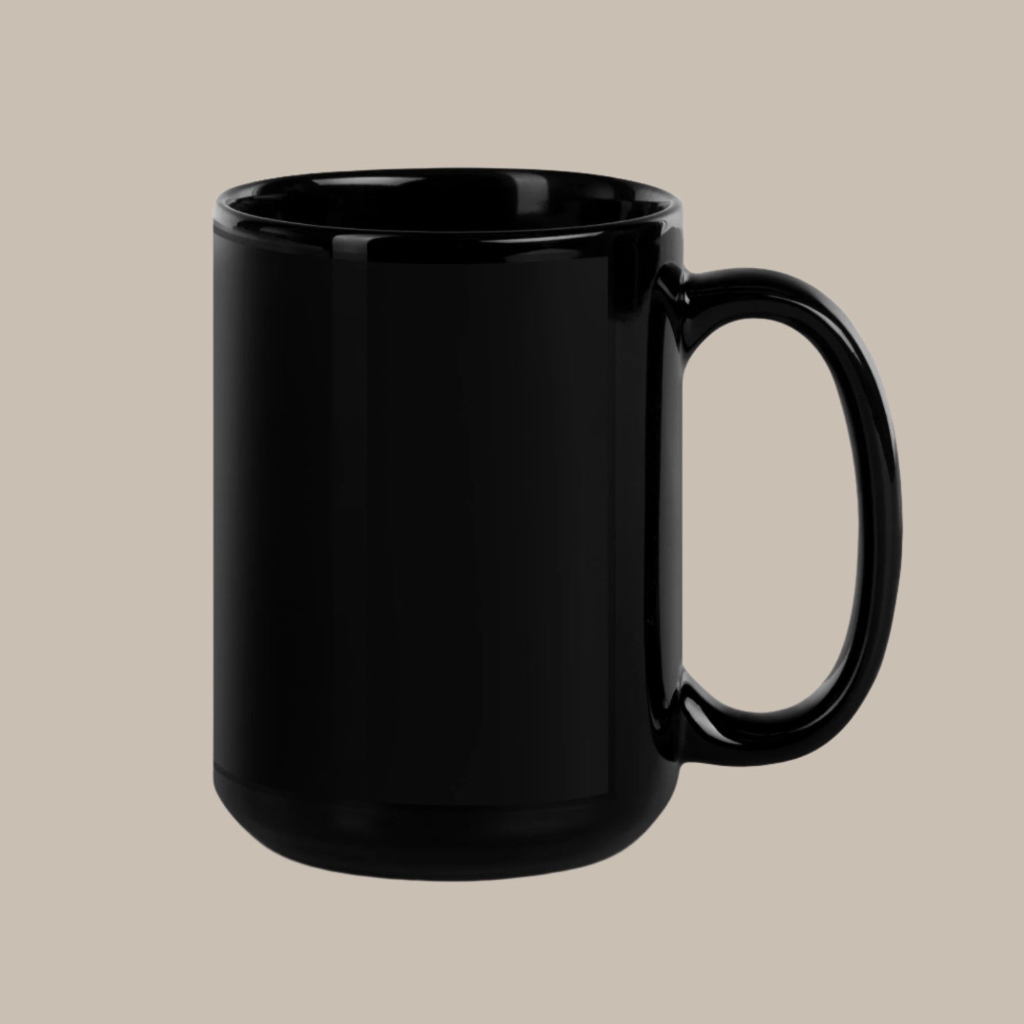 G) HOOT - Black Glossy Mug